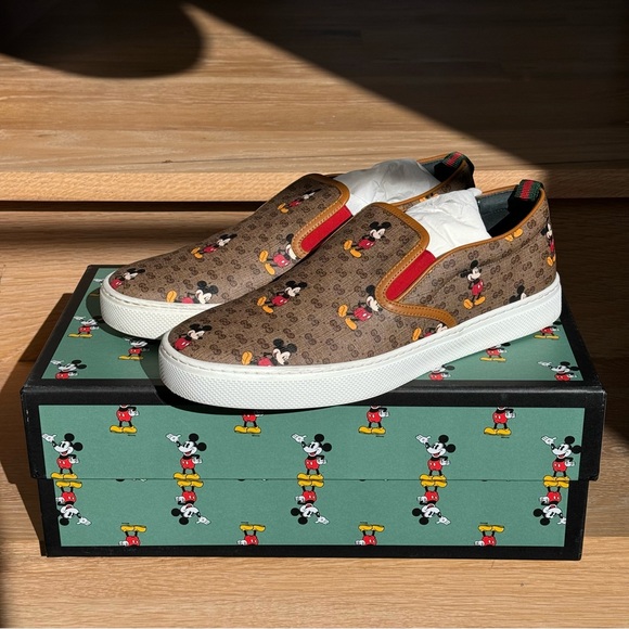 Men’s Size 9 US GUCCI x Disney Mickey Mouse Slip-on + Box +Dustbags - Picture 3 of 17